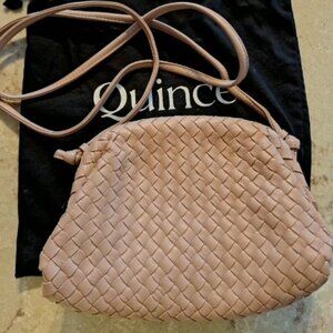 Quince Italian Leather Handwoven Pouch Crossbody Clutch
